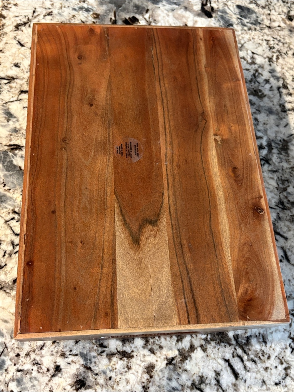 Rustic Wooden Serving Tray in Warm Brown - Picture 3 of 3
